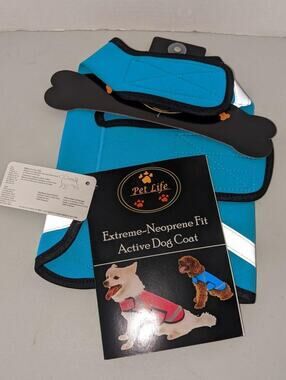 Pet Life XS Extreme Neoprene Fit Active Dog Coat Blue NEW - 0922T24